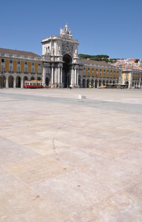 famous Commerce Square also known as Terreiro do Paço in Lisbon, Portugalの写真素材