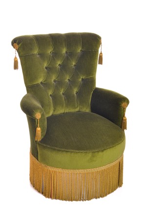 beautiful antique armchair isolated on white backgroundの写真素材