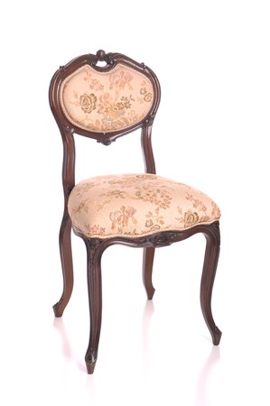 beautiful antique chair isolated on white backgroundの写真素材