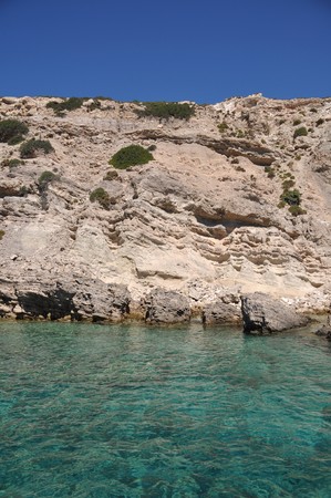 gorgeous seascape on a desert island in Greeceの写真素材