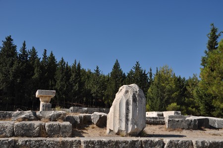 historical ruins of Asclepieion, ancient Hospital made by Hippocrates in Kos, Greeceの写真素材