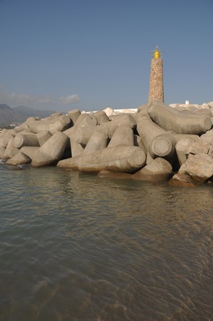 famous lighthouse in Puerto Banus (Marbella), Spainの写真素材