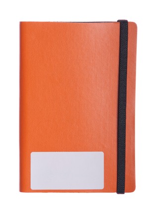 gorgeous orange notebook, diary or agenda (isolated on white background)の写真素材