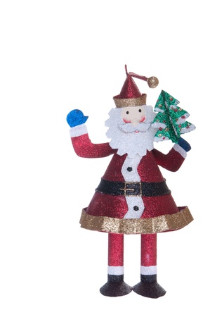 lovely Santa Claus, Christmas decoration isolated on white backgroundの写真素材