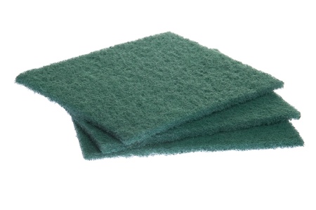 green kitchen sponges cloth isolated on white backgroundの写真素材