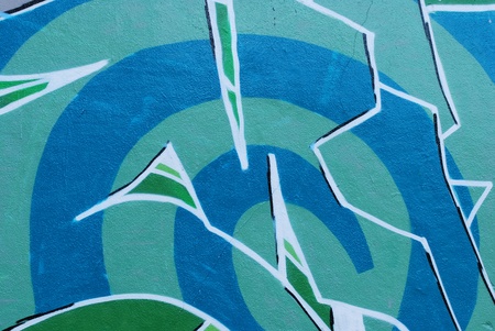 LISBON, APRIL 2 2009: colorful segment of a graffiti in Amoreiras quarter on a public road in LISBON, PORTUGALのeditorial素材