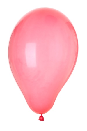 red inflatable balloon isolated on white backgroundの写真素材