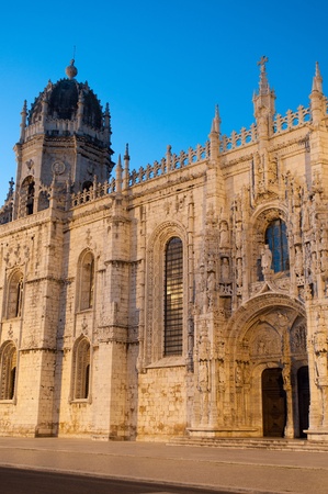 famous Hieronymites Monastery (Mosteiro dos Jeronimos) UNESCO World Heritage Site in Lisbon, Portugal (sunset picture)のeditorial素材