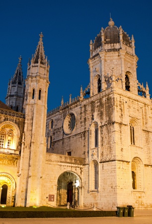 famous Hieronymites Monastery (Mosteiro dos Jeronimos) UNESCO World Heritage Site in Lisbon, Portugal (sunset picture)のeditorial素材