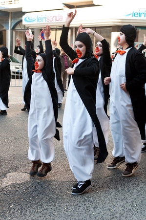 OUREM, PORTUGAL - FEBRUARY 19: participants during the Carnival Parade on February 19, 2012 in Ourem, Portugal.のeditorial素材