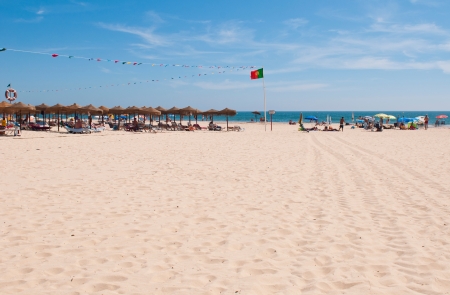 beautiful sandy beach in Montegordo  Algarve , Portugalの写真素材