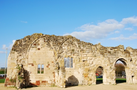 stunning St Oswald's Priory church ruins in Gloucester, United Kingdomの写真素材