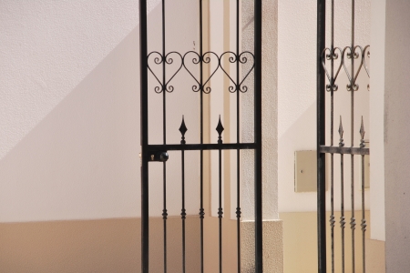 picturesque entrance gate made of metalの写真素材