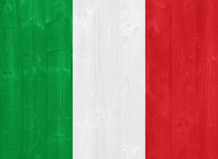 gorgeous Italy flag painted on a wood plank textureの写真素材