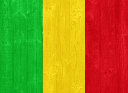 gorgeous Mali flag painted on a wood plank textureの写真素材