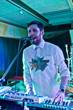 READING - APRIL 27, 2013: Mr Fogg performs at RISC in Reading, UK on April 27, 2013. Are You Listening? Festival is a brand new, one day multi venue music festival in Reading, Berkshire supporting Reading Mencap.のeditorial素材