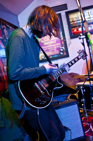 READING - APRIL 27, 2013: Bloom perform at The Purple Turtle in Reading, UK on April 27, 2013. Are You Listening? Festival is a brand new, one day multi venue music festival in Reading, Berkshire supporting Reading Mencap.のeditorial素材