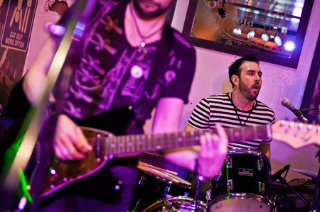 READING - APRIL 27, 2013: Peerless Pirates perform at The Purple Turtle in Reading, UK on April 27, 2013. Are You Listening? Festival is a brand new, one day multi venue music festival in Reading, Berkshire supporting Reading Mencap.のeditorial素材