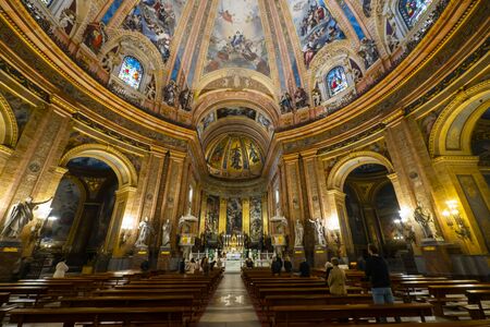 MADRID, SPAIN - OCTOBER 20, 2019: Altar of the Basilica of San Francisco el Grande. Eclectic style interior of the 19th centuryのeditorial素材
