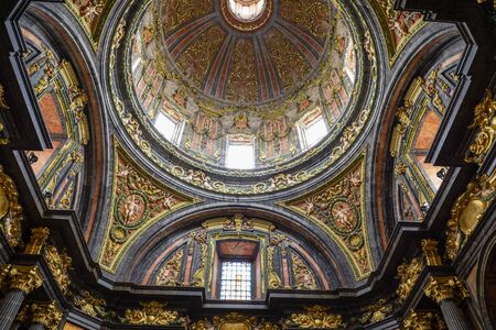 MADRID, SPAIN - OCTOBER 20, 2019: Dome of the church of San Andres Apostol. Burned by the Republic at the beginning of the Spanish Civil War, it was rebuilt being faithful to the original buildingのeditorial素材