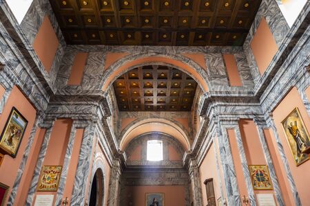 MADRID, SPAIN - OCTOBER 20, 2019: Decoration of the church of San Andres Apostol. Burned by the Republic at the beginning of the Spanish Civil War, it was rebuilt being faithful to the original buildingのeditorial素材