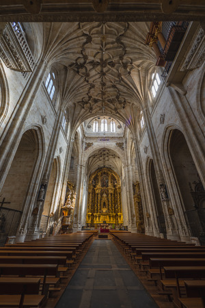 Gothic church of the San Esteban Convent in Salamanca, Spainのeditorial素材