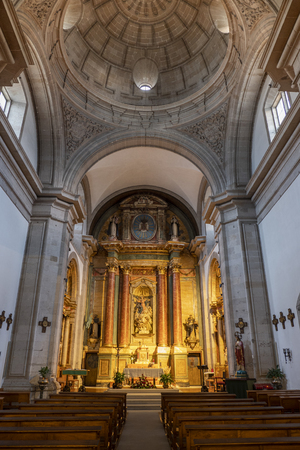 Church of Santiago the new one of Lugo. Altar and interior of the temple of the 18th centuryのeditorial素材