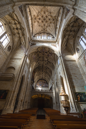 Gothic church of the San Esteban Convent in Salamanca, Spainのeditorial素材