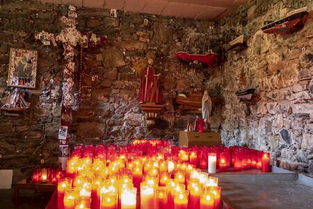 SAN ANDRES DE TEIXIDO, SPAIN - SEPTEMBER 28, 2019: Cave of San Andres in the village of San Andres de Teixido. Religious sanctuary deeply rooted in the areaのeditorial素材