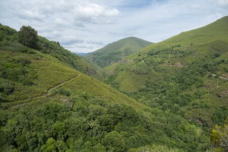 Mountain peaks one summer afternoon. Mountains of the Sierra del Caurel in Galicia, Spain