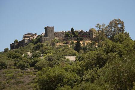 View of Castellar Castle, in Castellar de la Frontera. A 13th-century villa-fortress and one of the most beautiful villages in Spainのeditorial素材