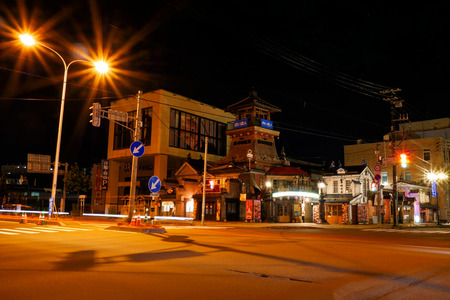 Otaru , Japan - July 26 ,2017 : Otaru city center popular tourist destination at night , Hokkaido Japan. Many tourists visit here.のeditorial素材