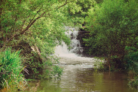 Waterfall of the river Mourao in Sintraの写真素材