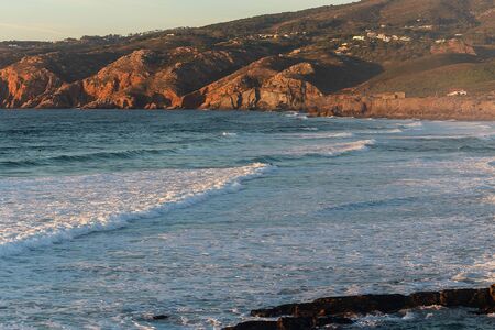 Guinho beach, a beautiful beach in Cascais, near Lisbonの写真素材