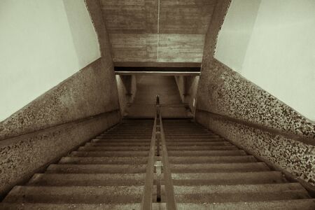The stairs to the subway tunnel in Lisbon, Portugalの写真素材