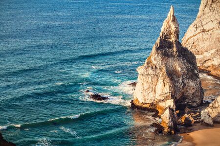 Ursa beach, a beach in Cascais, near Lisbon, Portugalの写真素材