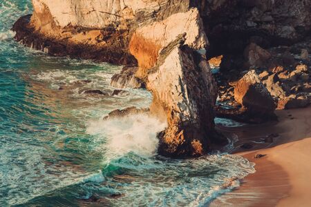 Ursa beach, a beach in Cascais, near Lisbon, Portugalの写真素材