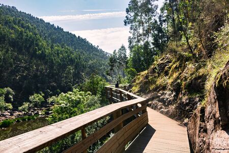 Paiva Walkways are located on the left bank of the Paiva River, in Arouca, Portugalの写真素材