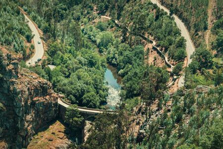Paiva Walkways are located on the left bank of the Paiva River, in Arouca, Portugalの写真素材