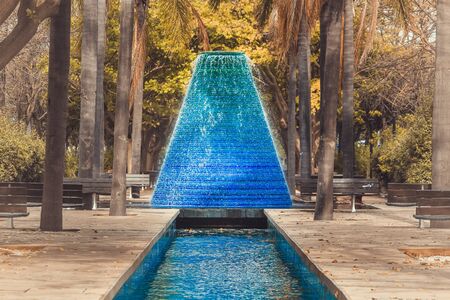 Water volcano on the Nations Park (Expo98), in Lisbon, Portugalの写真素材