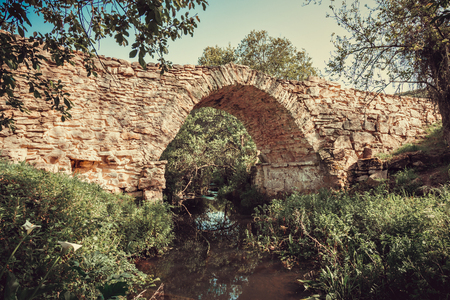 An ancient roman bridge in Sintra, Portugalの写真素材