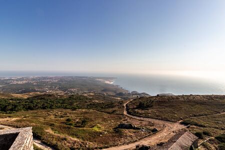 View from the Peninha sanctuary viewpoint, Sintra, Portugalの写真素材