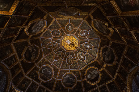 Sintra national palace interior, ceiling, Portugalのeditorial素材