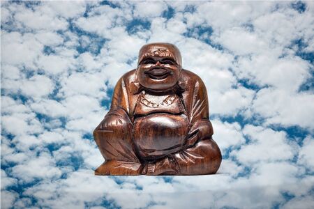 happy buddha statue, prosperity charmの写真素材