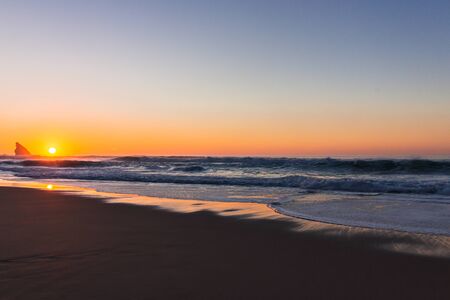 Sunset on Adraga Beach, Power of Nature, Sintra, Portugalの写真素材