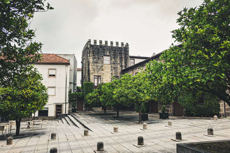 Views of the historic buildings of GuimarÃ£es, the birthplace of Portugalのeditorial素材