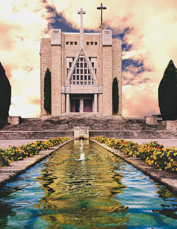 shrine of Senhora da Penha, Guimaraes, Portugalの写真素材