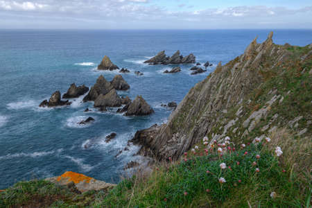 Shoals and rocky breaks on the Cantabrian coast of northern Galicia