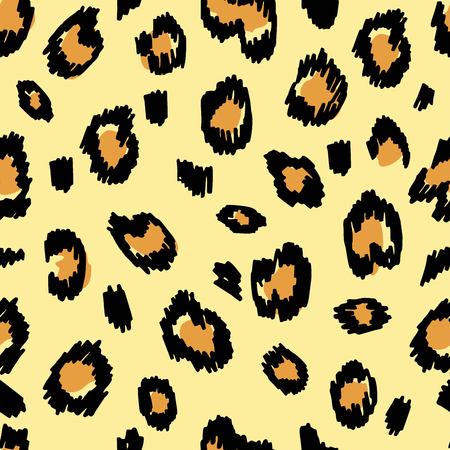 Animal pattern leopard seamless background with spotsのイラスト素材