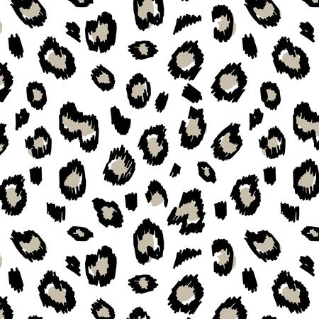 Animal pattern leopard seamless background with spotsのイラスト素材